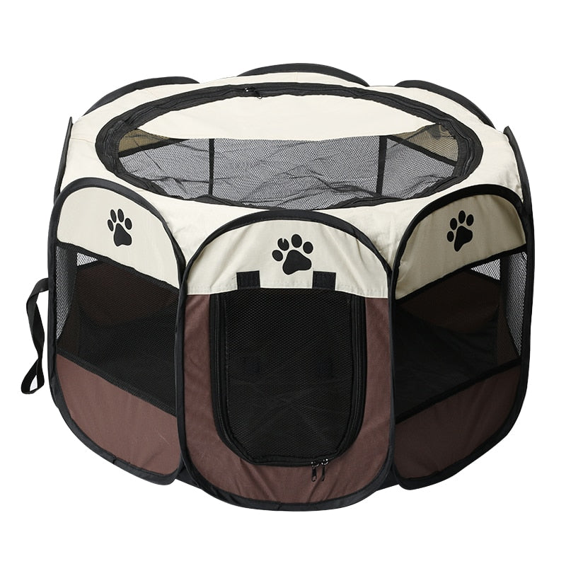 Outdoor Dog Cat House Octagon Cage Portable Pet Cage Folding Tent