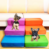 Portable 2-Step Mesh Folding Pet Dog Ramp Stairs Comfortable Cat House Cushion