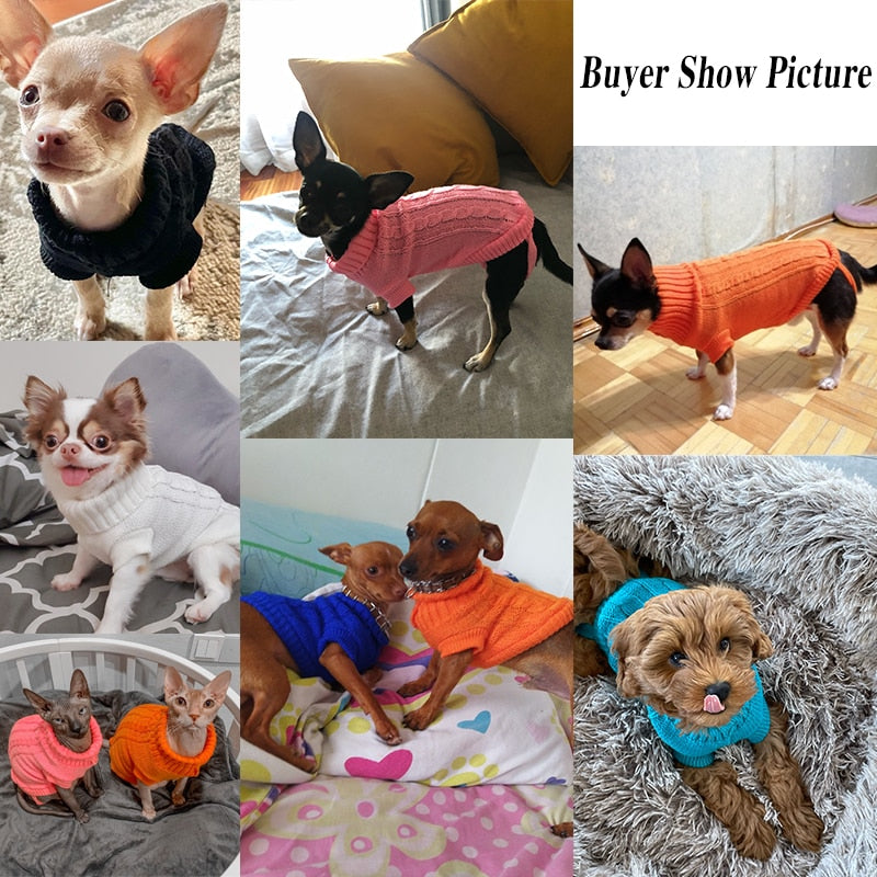 Pet Cats Subminiature Dogs Sweaters Winter Pet Clothes Warm Sweater Coat Woolly Soft T Shirt Jacket