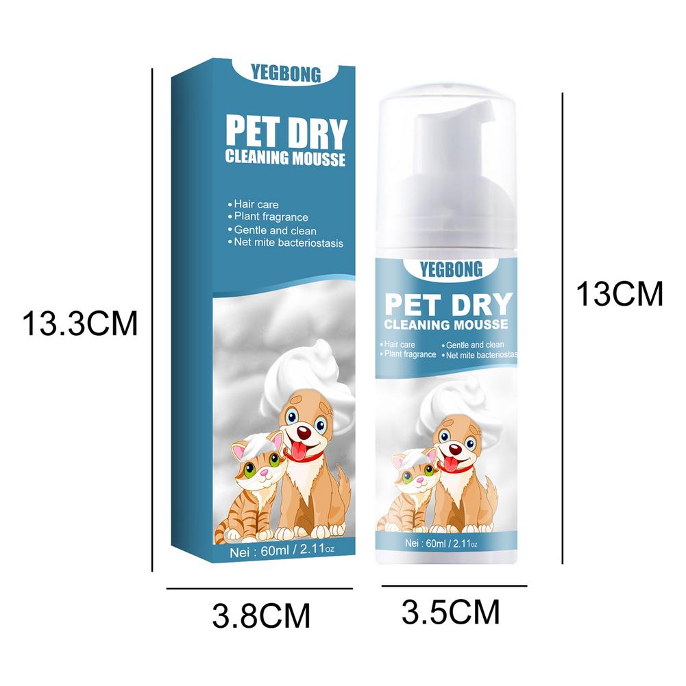 Pet Dog Cat Safe Friendly No Water No Rinse Dry Cleaning Shampoo
