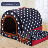 New high quality Pet Dog Cat Warm Foldable House Comfortable Print Stars Kennel