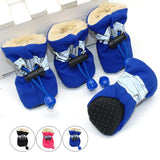 4 Pcs Winter Thick Warm Pet Dog Cat Shoes Anti-slip Snow Boots Footwear
