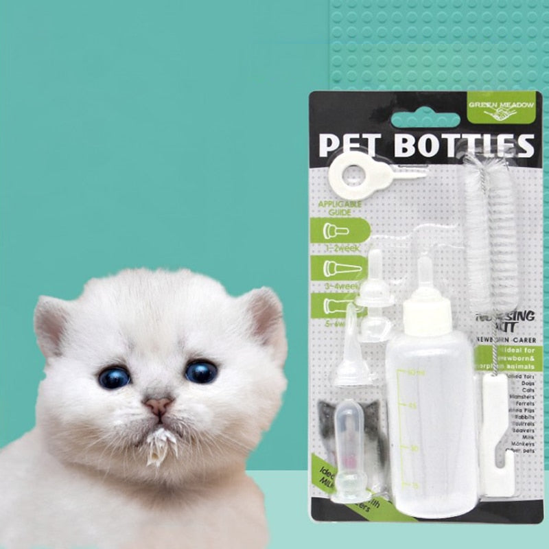 1set Small Dog Cat Newborn Feeding Bottle Pet Bady Nursing Water Milk Feeder