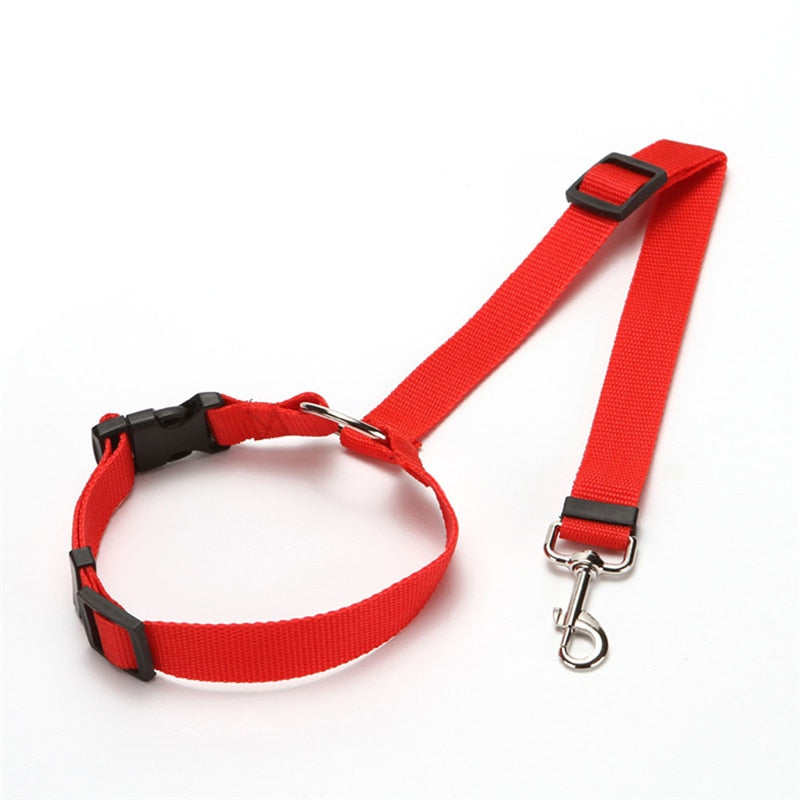 Nylon Pet Dog Car Seatbelts  Adjustable Leash Headrest Restraint Harnes Strap