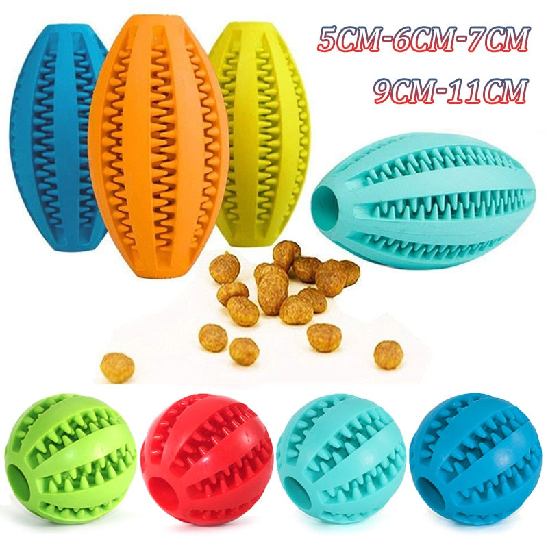 Pet Dog Chew Resistant Toys Rubber Leaking Ball