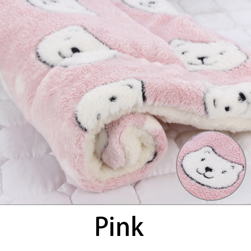 Pet Dog Cat Soft Flannel Thickened Pad Bed Warm Sleeping Mat Cover