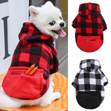 Big Small Middle Dog British Style Winter Clothes Plaid Hoodie Jacket Thicker Warm Coat