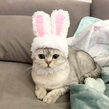 Small Dogs Pet Cats Plush Easter Cap Bunny Headdress Rabbit Hat With Ears