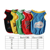 Summer Pets Puppy Cats Clothes Breathable Basketball Jersey Vest Sport Shirts T-shirt Costume
