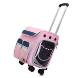 Pet Wheel Carrier Dog Cat Travel Transport Bag Rolling Luggage Travel Stroller