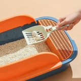 Cat Heighten Litter Box Semi-open Toilets Pet Clean Sandbox