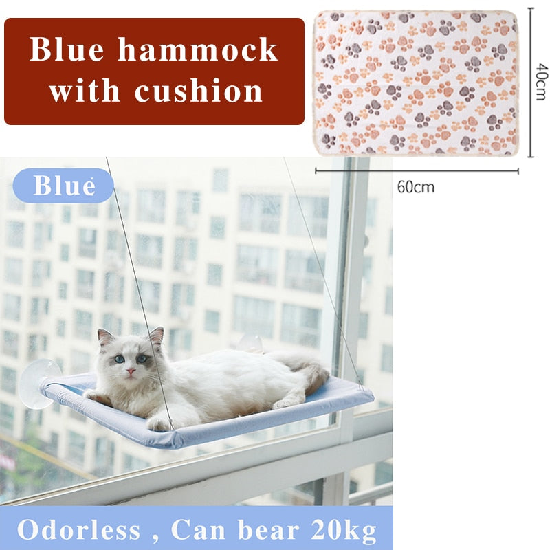 Cat Hammock Pet Hanging Beds Sunny Seat Window Mount Detachable Bearing 20kg