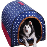 New high quality Pet Dog Cat Warm Foldable House Comfortable Print Stars Kennel