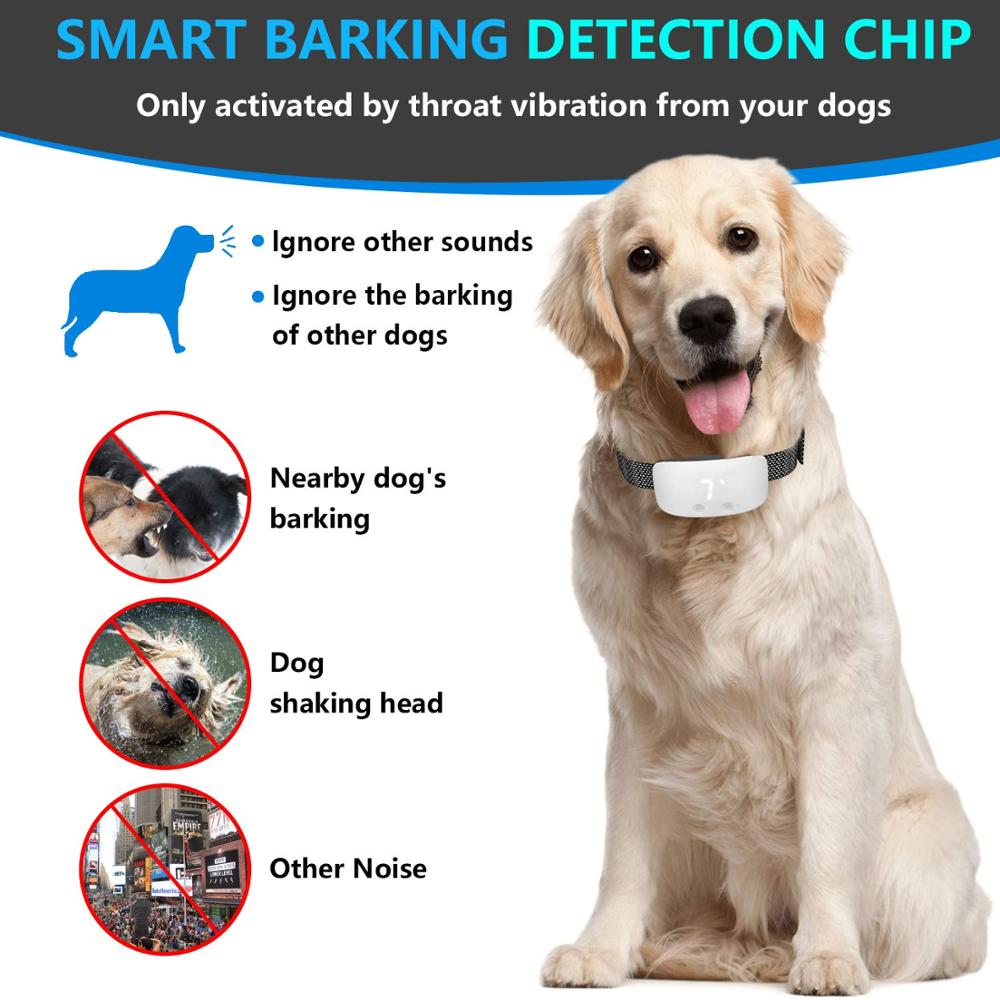 Pet Dog Bark stopping collar IP67 Electric Shock Vibration Beep No Barking Auto Training Collar