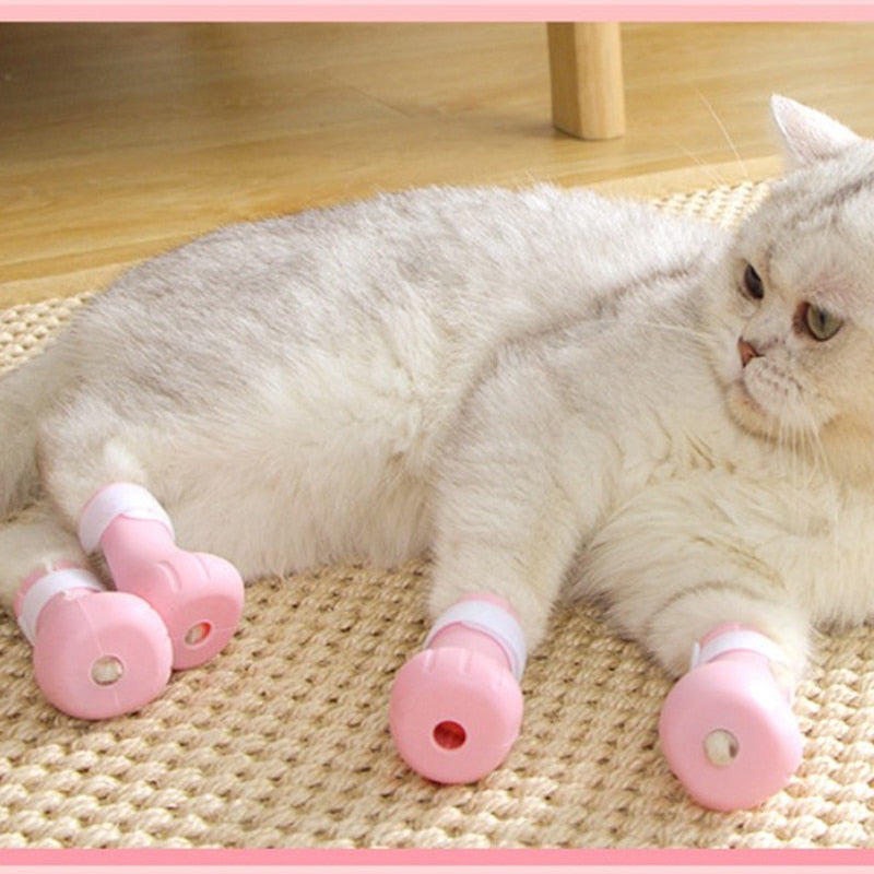 Adjustable Anti-biting Cat Claw Cover Cut Nails Foot Cover Paw Protector Anti-Scratch Shoes Boots