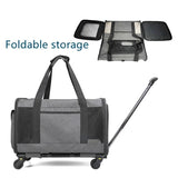 Pet stroller Cat Dog Carrier 4 Wheels Folding trolley Breathable Large Capacity
