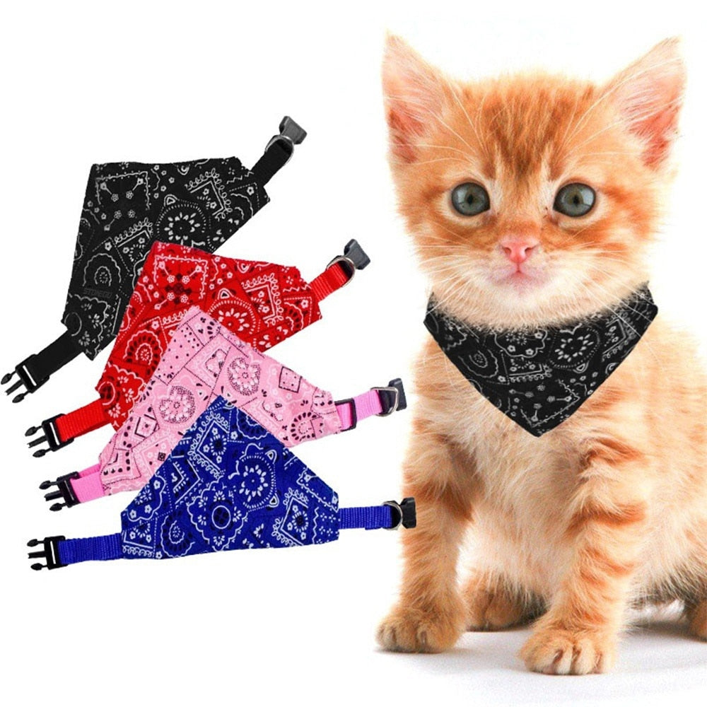 Pet Bibs Adjustable Pet Saliva Towel Dog Puppy Cat Neck Scarf Bandana Collar