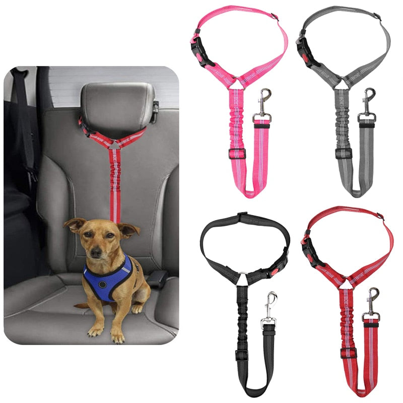 Pet Dog Car Elastic Harness Adjustable Durable Reflective Seat Belt