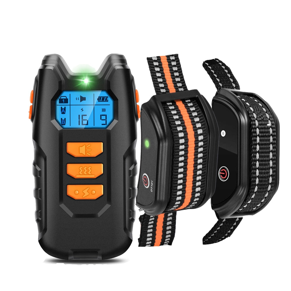 Electric Dog Pet Training Collar 800m Remote Control Waterproof LCD Display