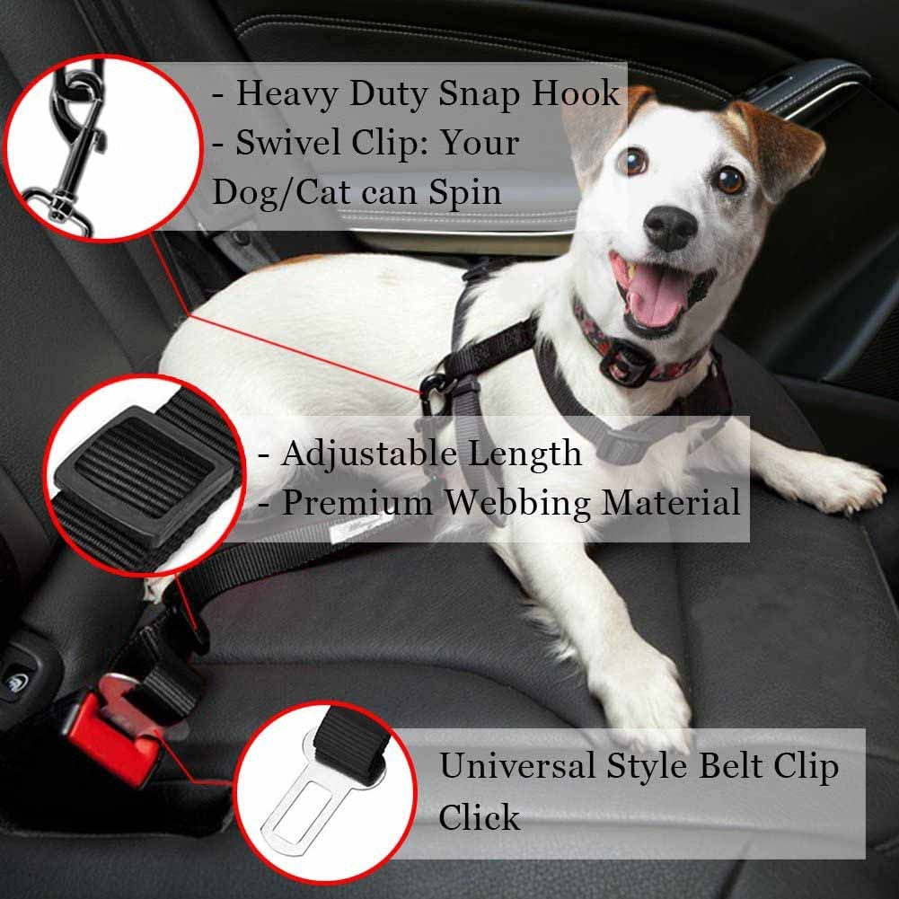 Pet Dog Cat Car Seat Belt Adjustable Lead Leash