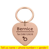 Personalized Cat Dog Pet ID Tag Engraved Pendant Keyring