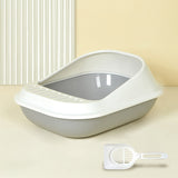 Cat Heighten Litter Box Semi-open Toilets Pet Clean Sandbox
