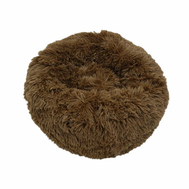 Round Cat Dog Bed Super Soft Long Plush Winter Warm Pet Mat