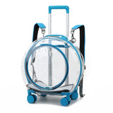 Pet Dog Cat Trolley Suitcase With Wheels Transparent Suitcase Portable Cage