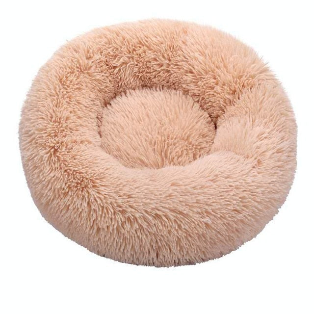 Round Cat Dog Bed Super Soft Long Plush Winter Warm Pet Mat