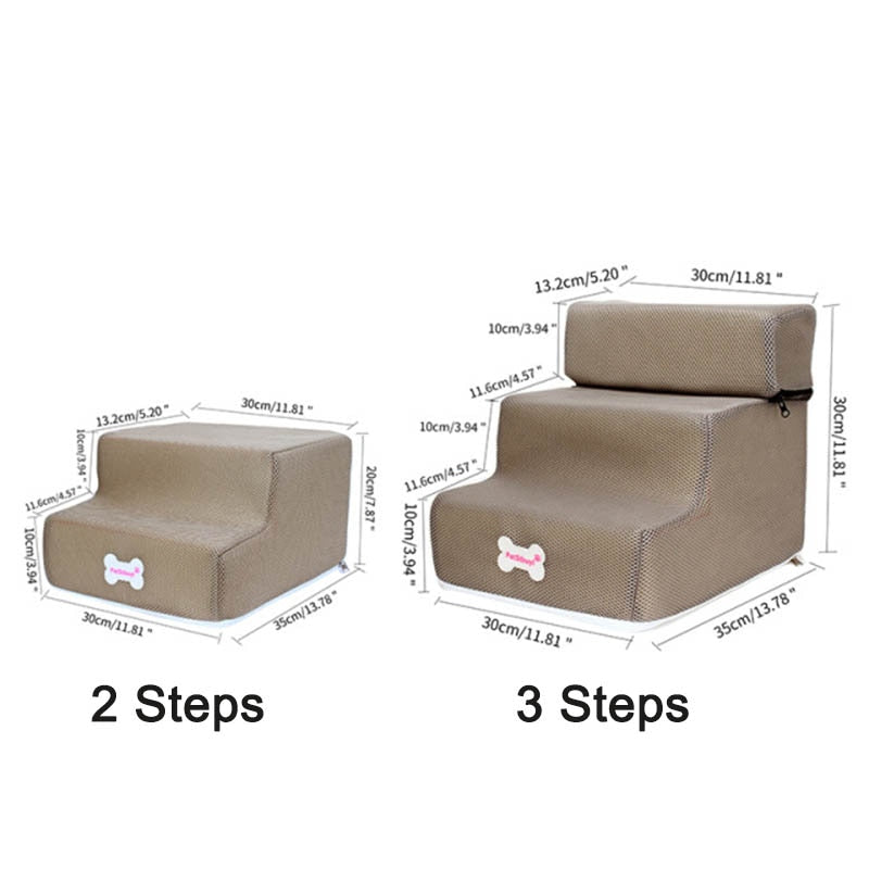 Dog Cat Pet House Stairs 3 Steps Ramp Ladder Anti-slip Removable Bed Stairs