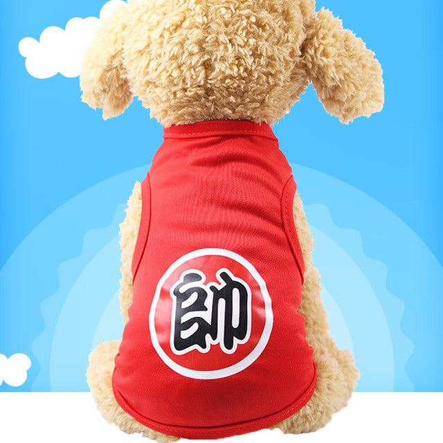 L-XXL New Fashion Cartoon Pet Dog Clothes T-shirt Funny Puppy Summer Clothes Vest